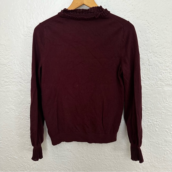 Boden Frederica Pointelle Wool Blend Cardigan in Deep Wisteria - Picture 8 of 16